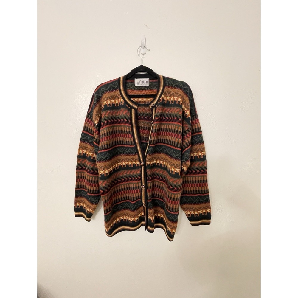 Artesanias Illary Baby Alpaca Grandpacore Bill Cosby Cardigan Sweater Size L/XL